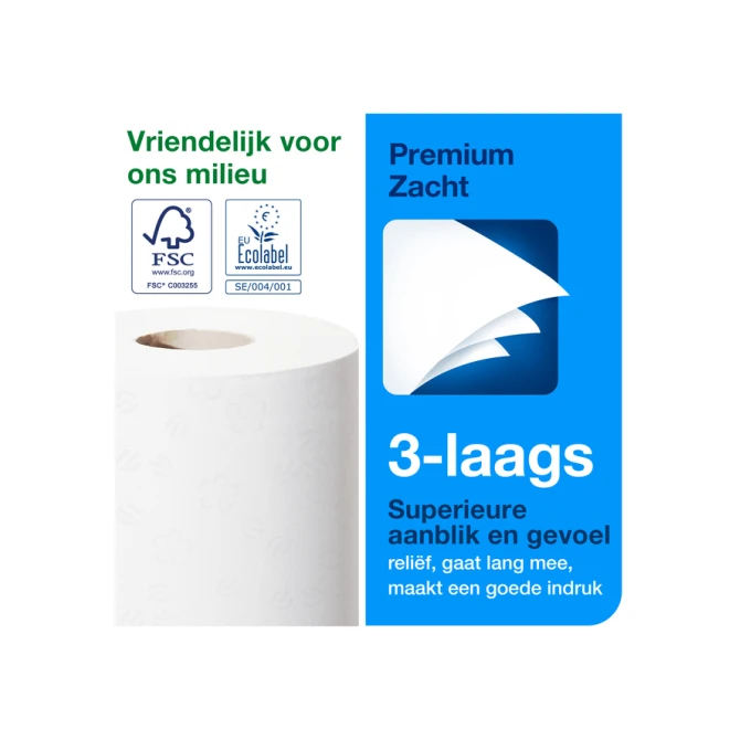 Toiletpapier Tork T4 Premium 3-laags 250 vel wit 110316
