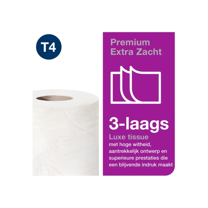 Toiletpapier Tork T4 Premium 3-laags 56x155 vel wit 110319