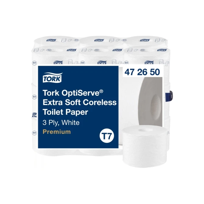 Toiletpapier Tork T7 Premium Optiserve Coreless 3-laags 63m wit 472650