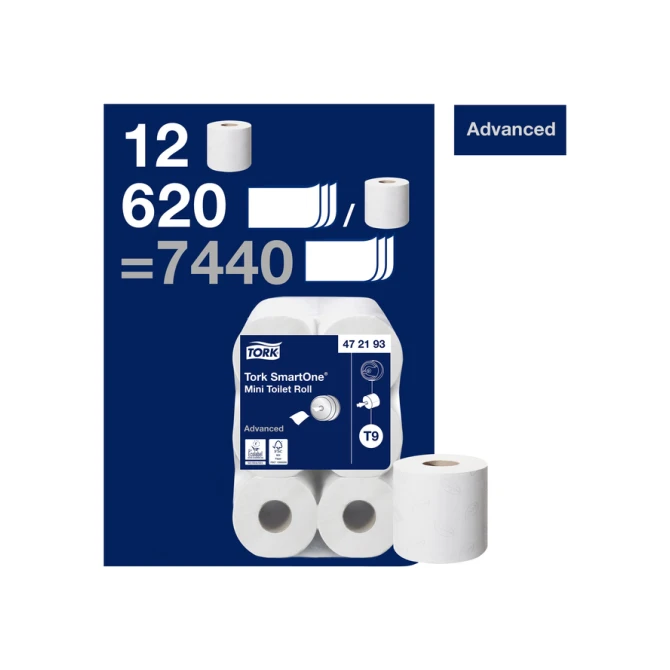 Toiletpapier Tork T9 Advanced SmartOne 2-laags 112m wit 472193