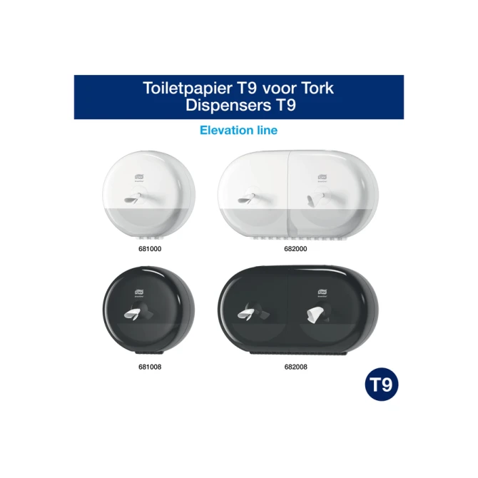 Toiletpapier Tork T9 Advanced SmartOne 2-laags 112m wit 472193