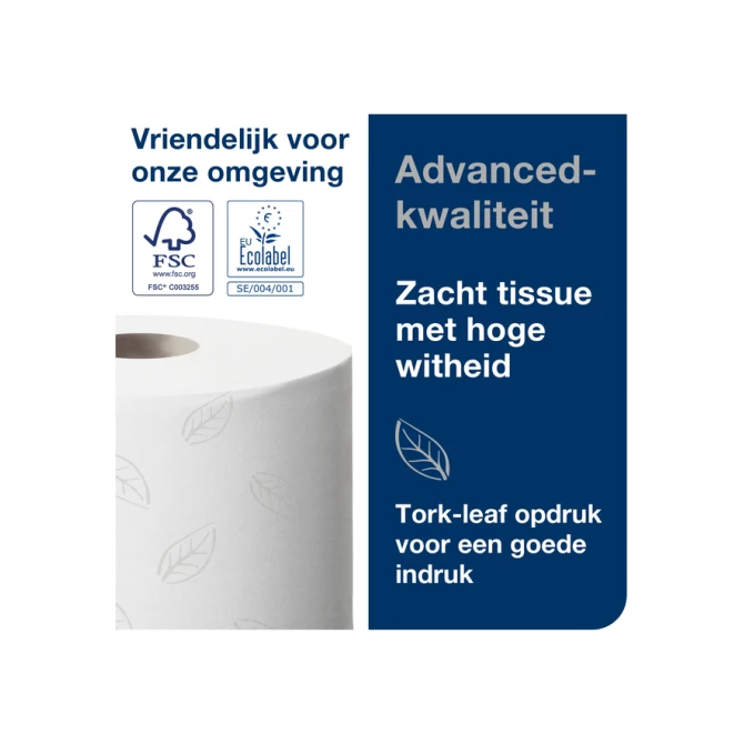 Toiletpapier Tork T9 Advanced SmartOne 2-laags 112m wit 472193