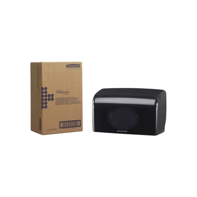 Toiletpapierdispenser Aquarius duo voor kleine rollen zwart 7191