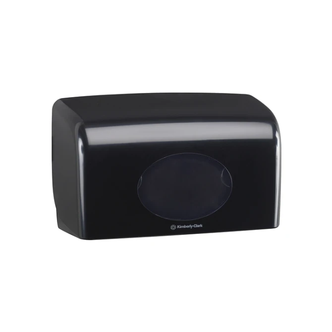 Toiletpapierdispenser Aquarius duo voor kleine rollen zwart 7191