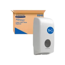 Toiletpapierdispenser Kimberly Clark Aquarius gevouwen wit 6946