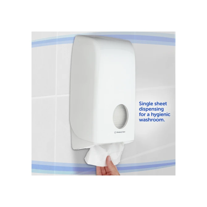 Toiletpapierdispenser Kimberly Clark Aquarius gevouwen wit 6946