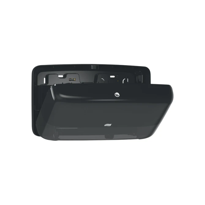 Toiletpapierdispenser Tork T2 Elevation jumbo klein duo zwart 555508