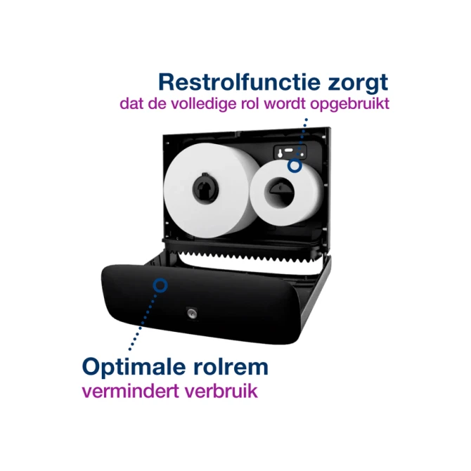 Toiletpapierdispenser Tork T2 Image Line jumbo klein zilver 460006
