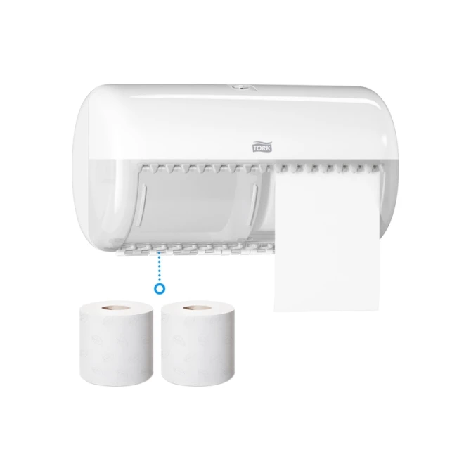 Toiletpapierdispenser Tork T4 Elevation duo wit 557000