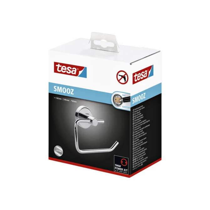 Toiletrolhouder tesa® Smooz hoogglans verchroomd metaal zelfklevend