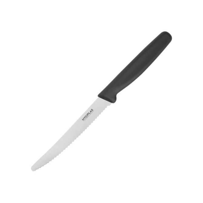 Tomatenmes Hygiplas gekarteld 10cm zwart