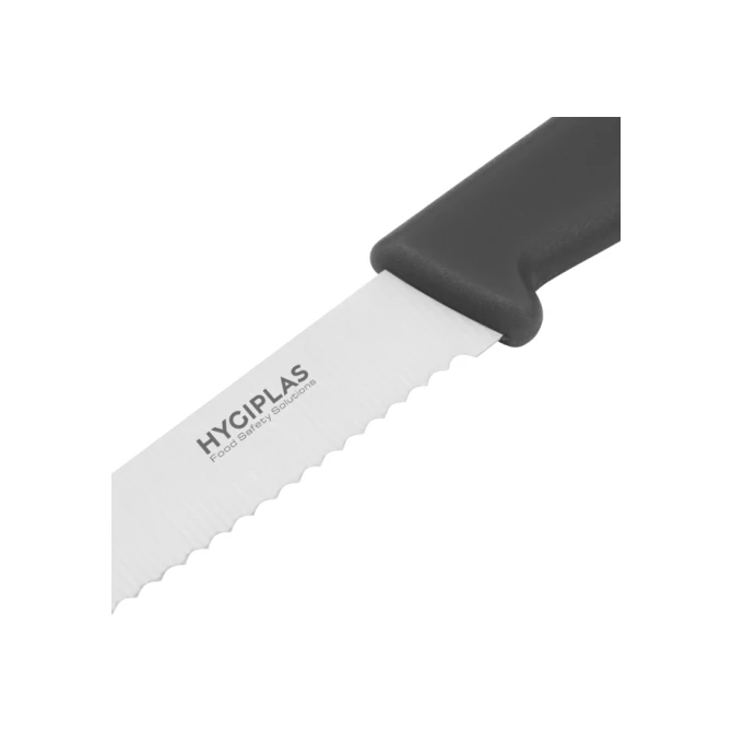 Tomatenmes Hygiplas gekarteld 10cm zwart