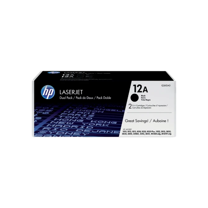 Tonercartridge HP Q2612AD 12A zwart 2x