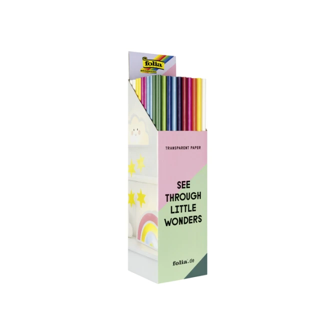 Transparant papier Folia 70x100cm 42gr assorti kleuren