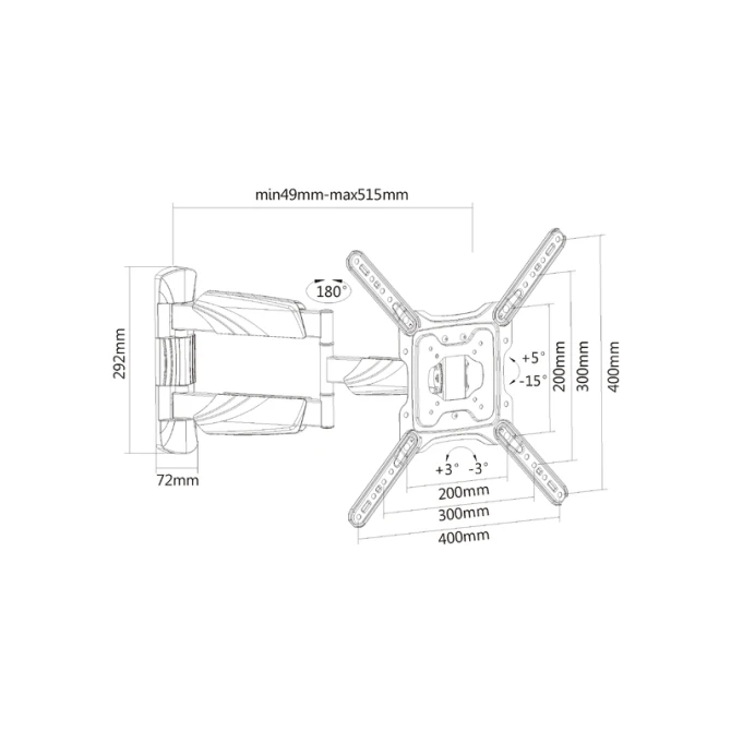 TV wandsteun ACT Full motion 23 tot 55 inch VESA