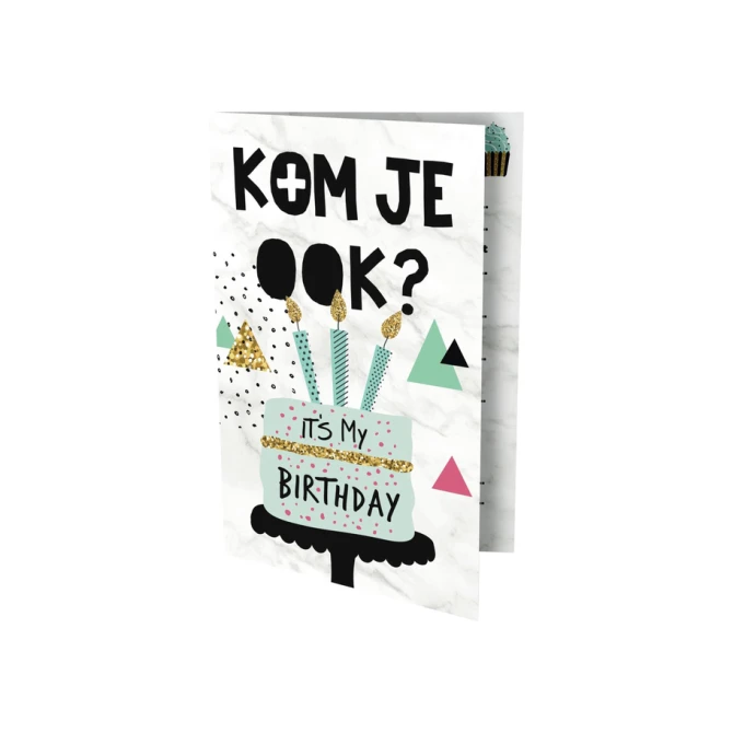 Uitnodiging Cake 13.5x9cm