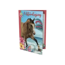 Uitnodiging paarden 17.5x12.2cm
