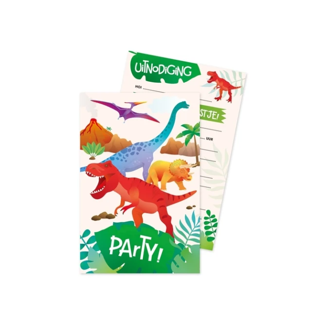 Uitnodigingskaarten Dino
