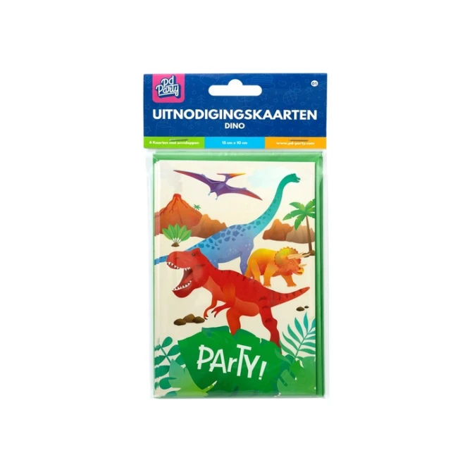 Uitnodigingskaarten Dino