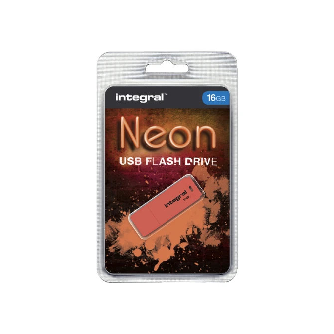 USB stick 2.0 Integral Neon USB-A 16GB oranje