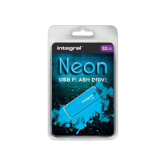 USB stick 2.0 Integral Neon USB-A 32GB blauw