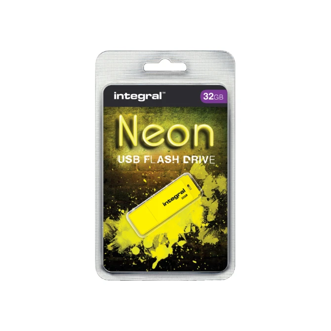 USB stick 2.0 Integral Neon USB-A 32GB geel
