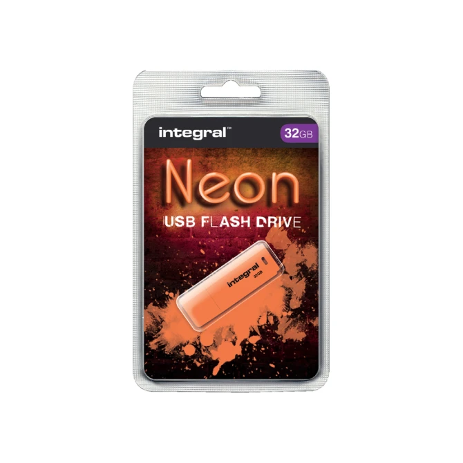USB stick 2.0 Integral Neon USB-A 32GB oranje