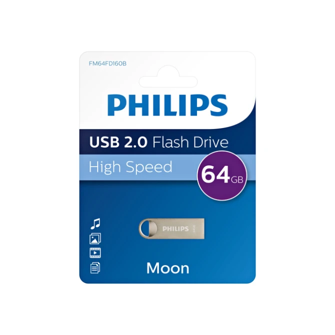 USB stick 2.0 Philips Moon USB-A 64GB zilver