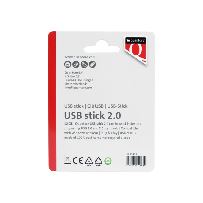 USB stick 2.0 Quantore USB-A 32GB zwart
