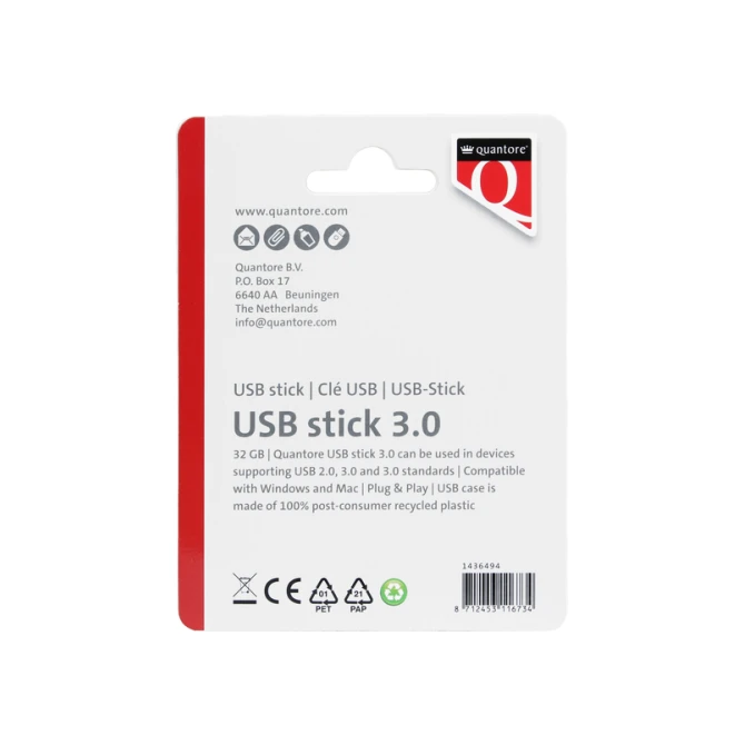 USB stick 3.0 Quantore USB-A 32GB zwart