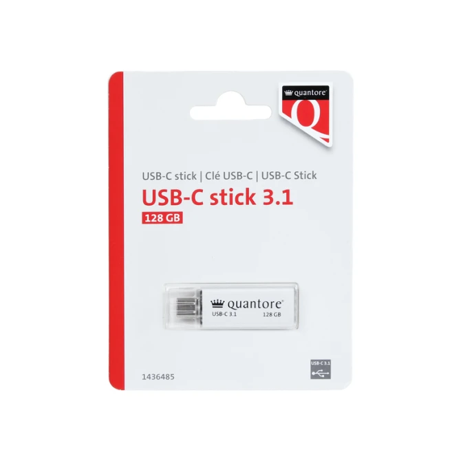 USB stick 3.1 Quantore USB-C 128GB zilver