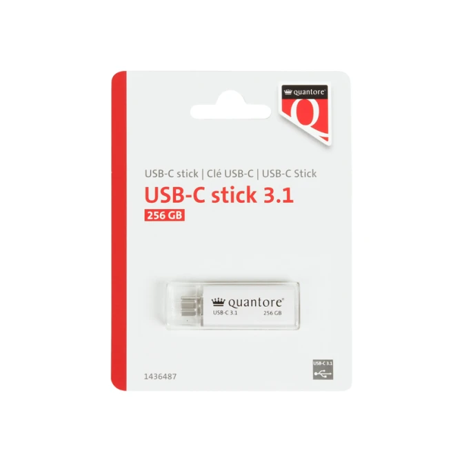 USB stick 3.1 Quantore USB-C 256GB zilver