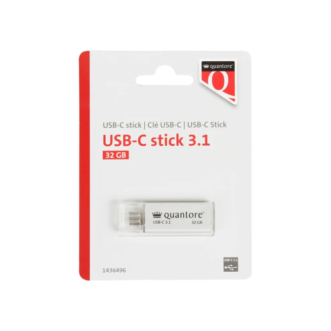 USB stick 3.1 Quantore USB-C 32GB zilver