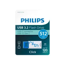 USB stick 3.2 Philips Click USB-C 512GB blauw