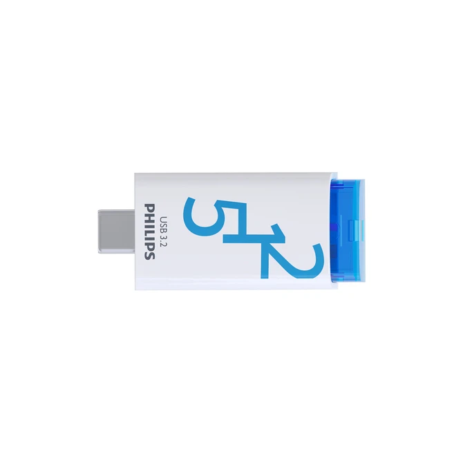 USB stick 3.2 Philips Click USB-C 512GB blauw