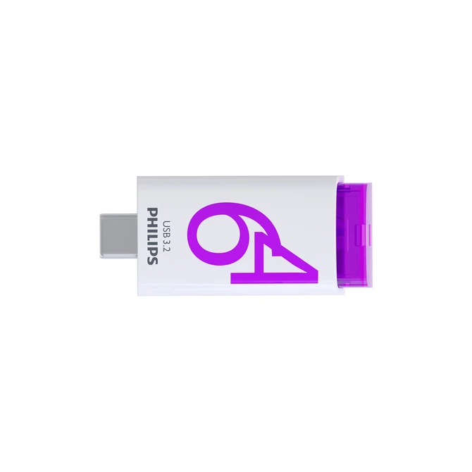 USB stick 3.2 Philips Click USB-C 64GB paars