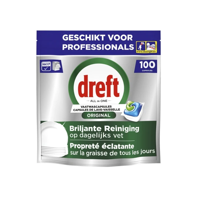 Vaatwastabletten Dreft All-in-1 Professional Regular 100 stuks