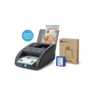 Valsgeld detector Safescan 155-S G2 complete set met oplaadbare batterij en biljetten stacker