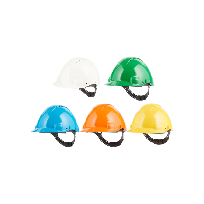 Veiligheidshelm 3M 53-62cm Uvicator en pinverstelling geel