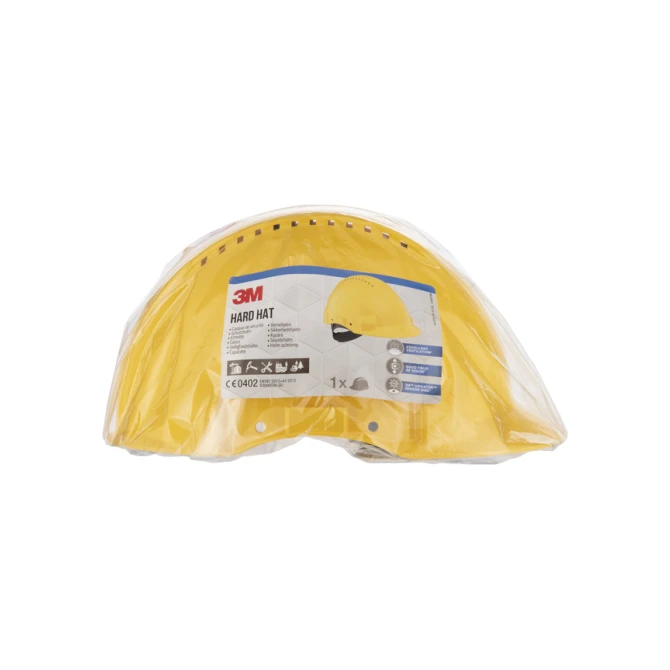 Veiligheidshelm 3M 53-62cm Uvicator en pinverstelling geel