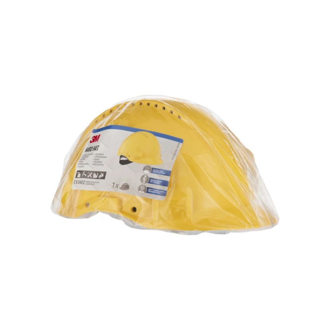 Veiligheidshelm 3M 53-62cm Uvicator en pinverstelling geel
