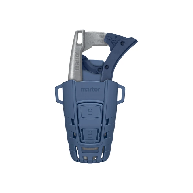 Veiligheidsmes Martor Secunorm 610 XDR trapezium 32mm met holster zilver