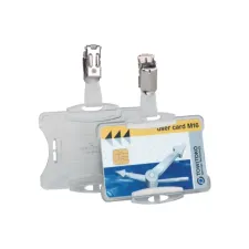 Veiligheidspashouder Durable 8118 open met clip 54x85mm
