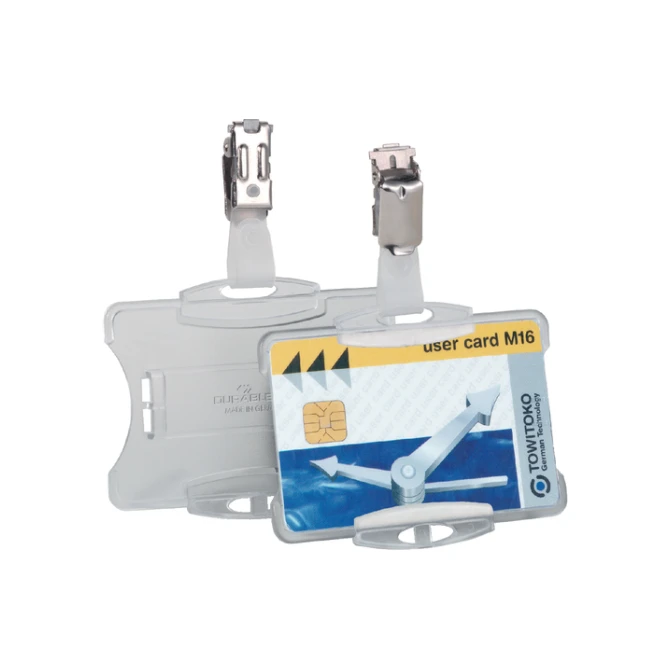 Veiligheidspashouder Durable 8118 open met clip 54x85mm