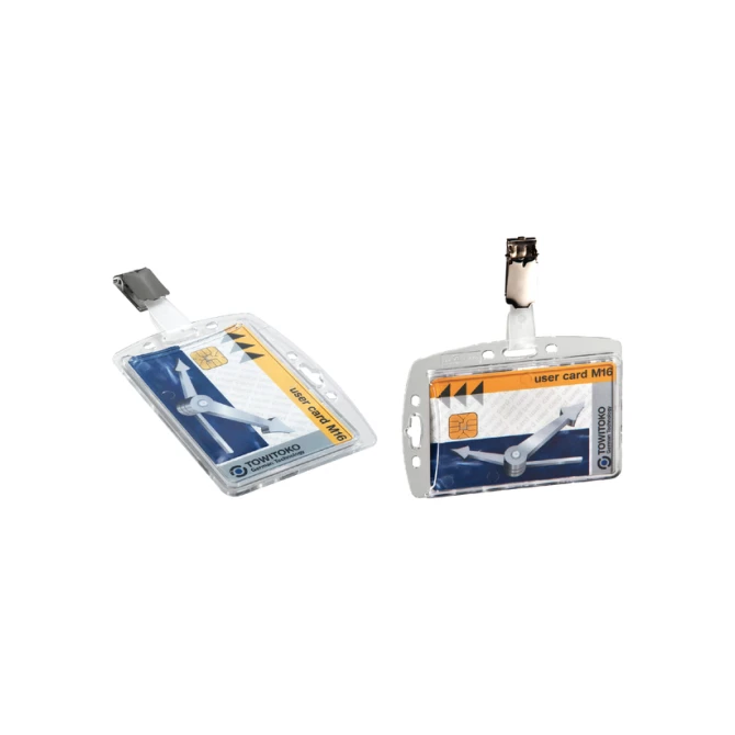 Veiligheidspashouder Durable 8118 open met clip 54x85mm