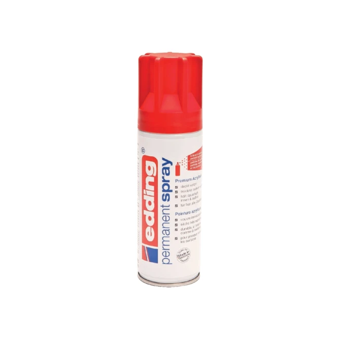 Verfspuitbus edding 5200 permanent spray mat verkeersrood