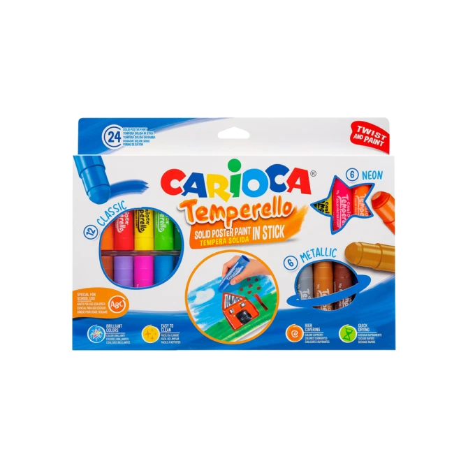 Verfstift Carioca Temperello set à 24 kleuren