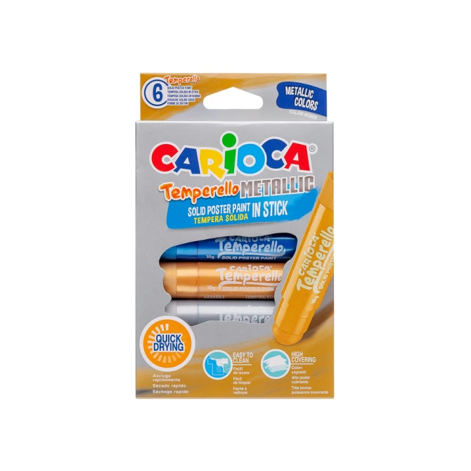 Verfstift Carioca Temperello set à 6 metallickleuren