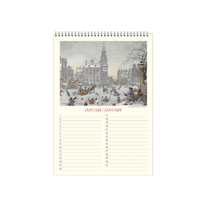 Verjaardagskalender Anton Pieck Zicht op haven A4