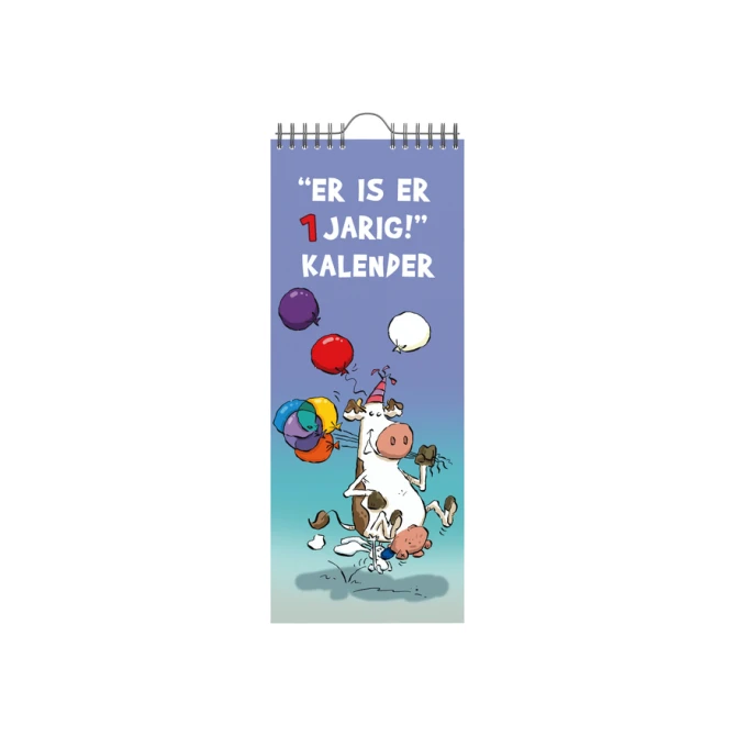 Verjaardagskalender Lannoo Ritstier 130x325 blauw